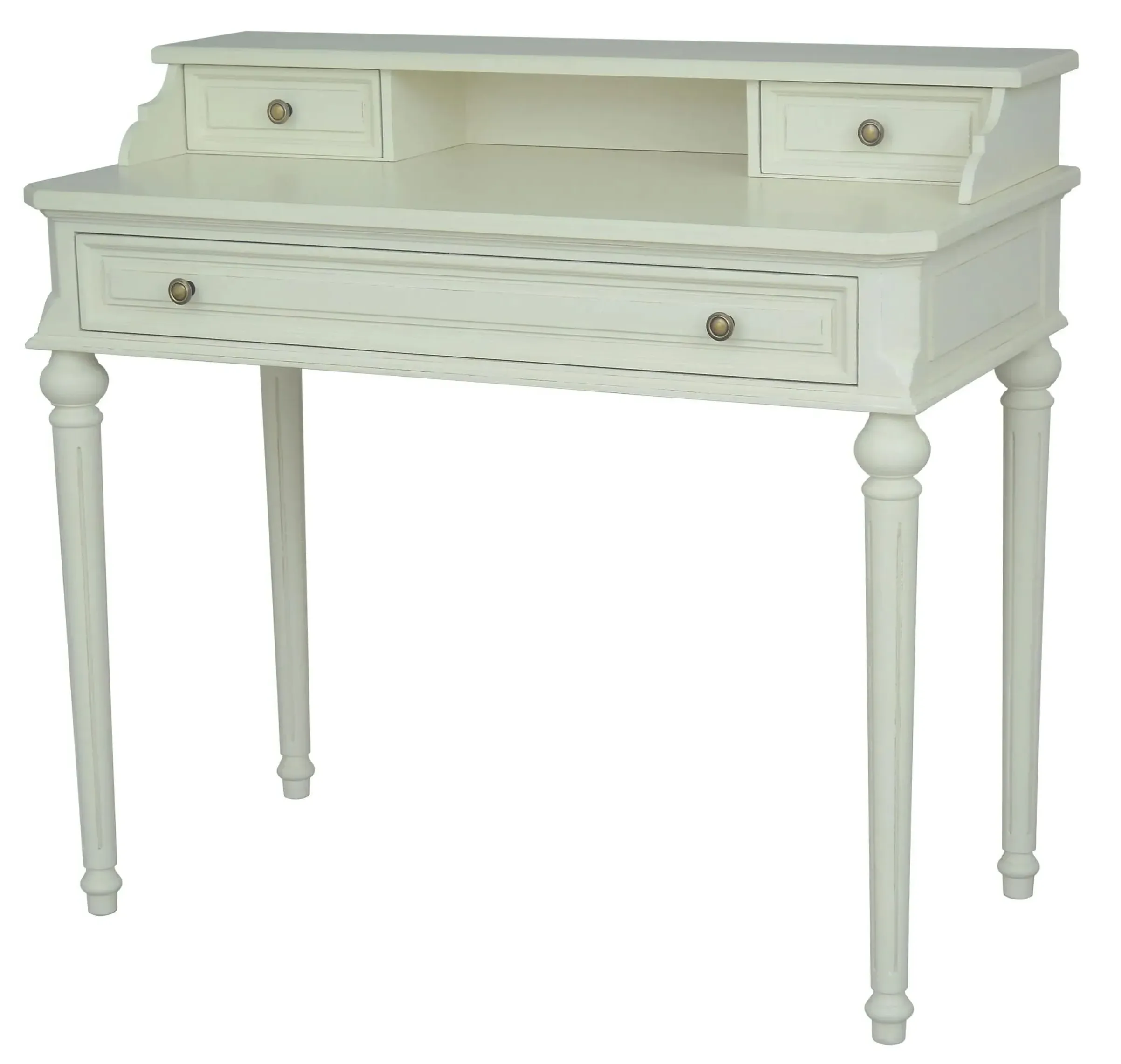 Solana French 3 Drawer Writing Desk - Lime White