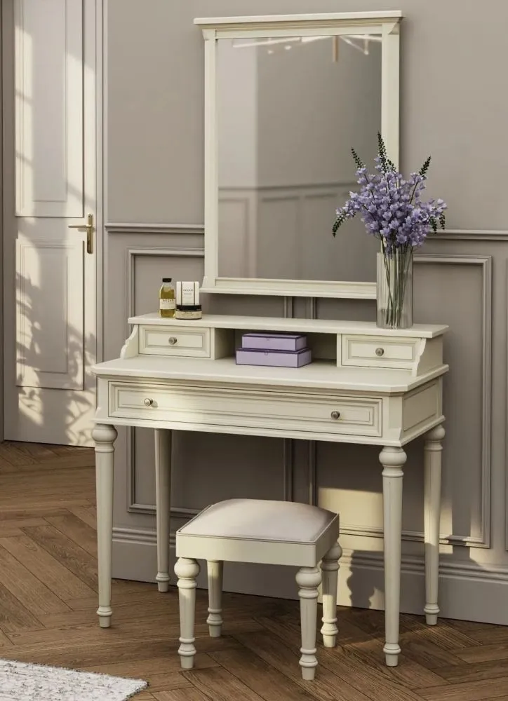 Solana French 3 Drawer Writing Desk - Lime White