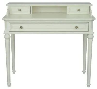 Solana French 3 Drawer Writing Desk - Lime White