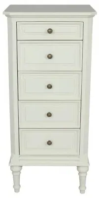Solana French 5 Drawer Chest - Lime White image