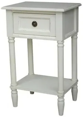Yaurel French 1 Drawer Side Table - Off White image