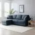 Arthur Corner Pull Out Sofa Bed with Storage - Navy, Fabric