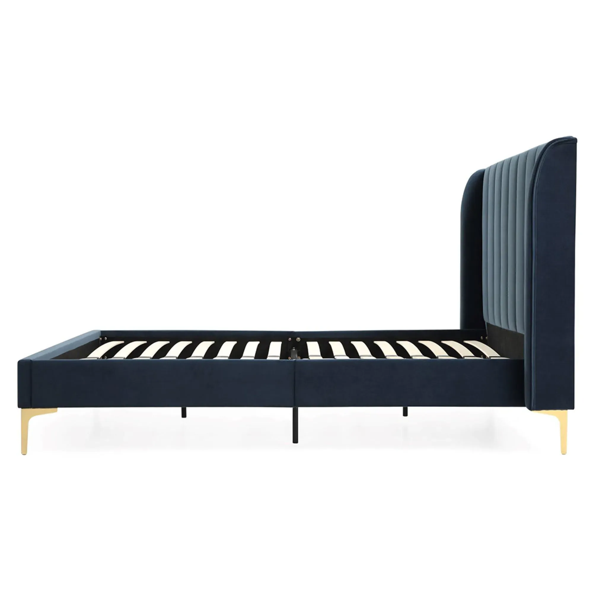 Avery Athena Bed Frame - Ink Blue, Velvet