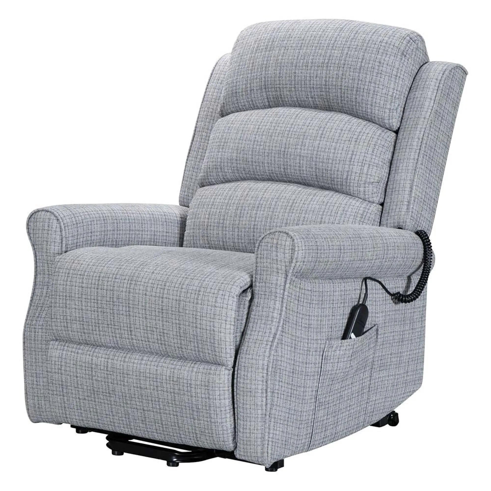 Baxter Hebe Electric Recliner Chair - Grey, Chenille