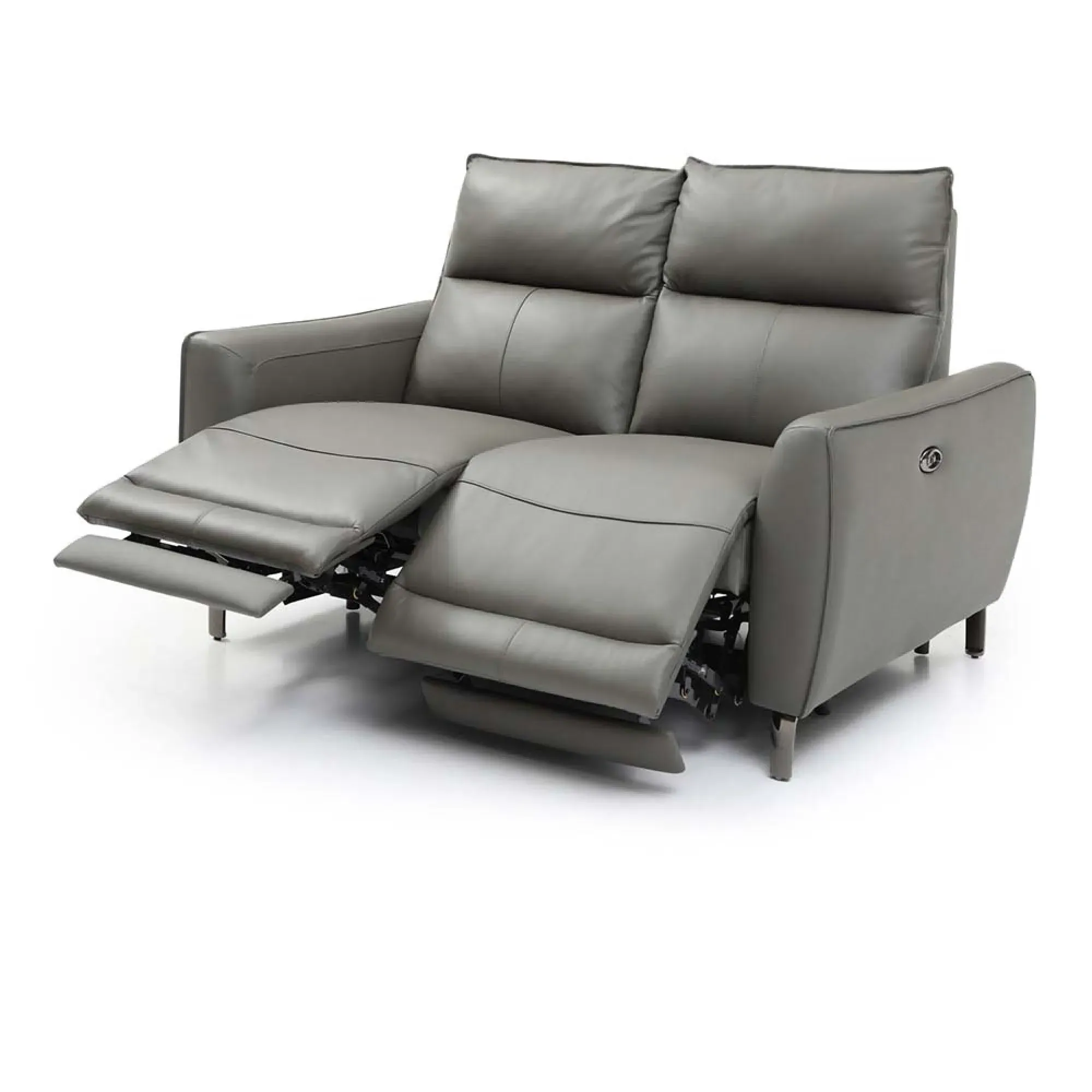 Brooke 2-Seater Electric Recliner Sofa - Grey, Leather
