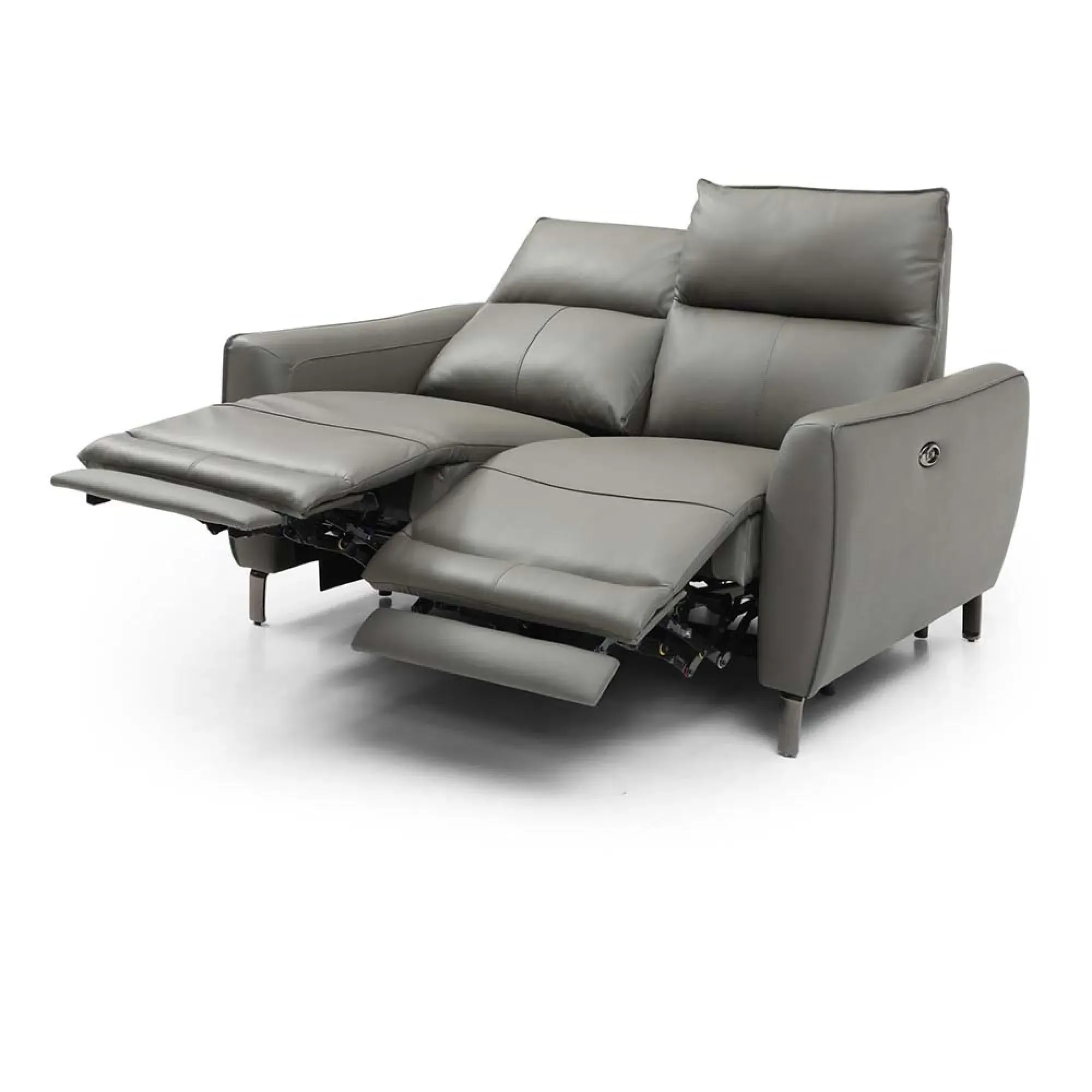 Brooke 2-Seater Electric Recliner Sofa - Grey, Leather