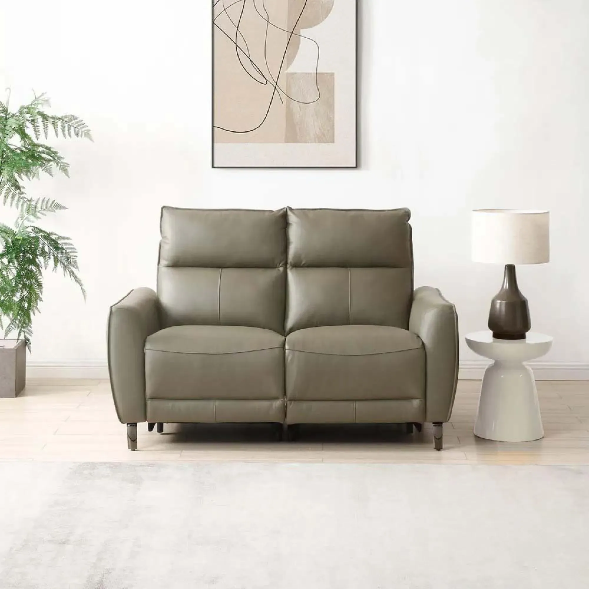 Brooke 2-Seater Electric Recliner Sofa - Taupe, Leather