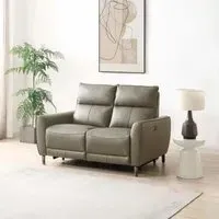 Brooke 2-Seater Electric Recliner Sofa - Taupe, Leather