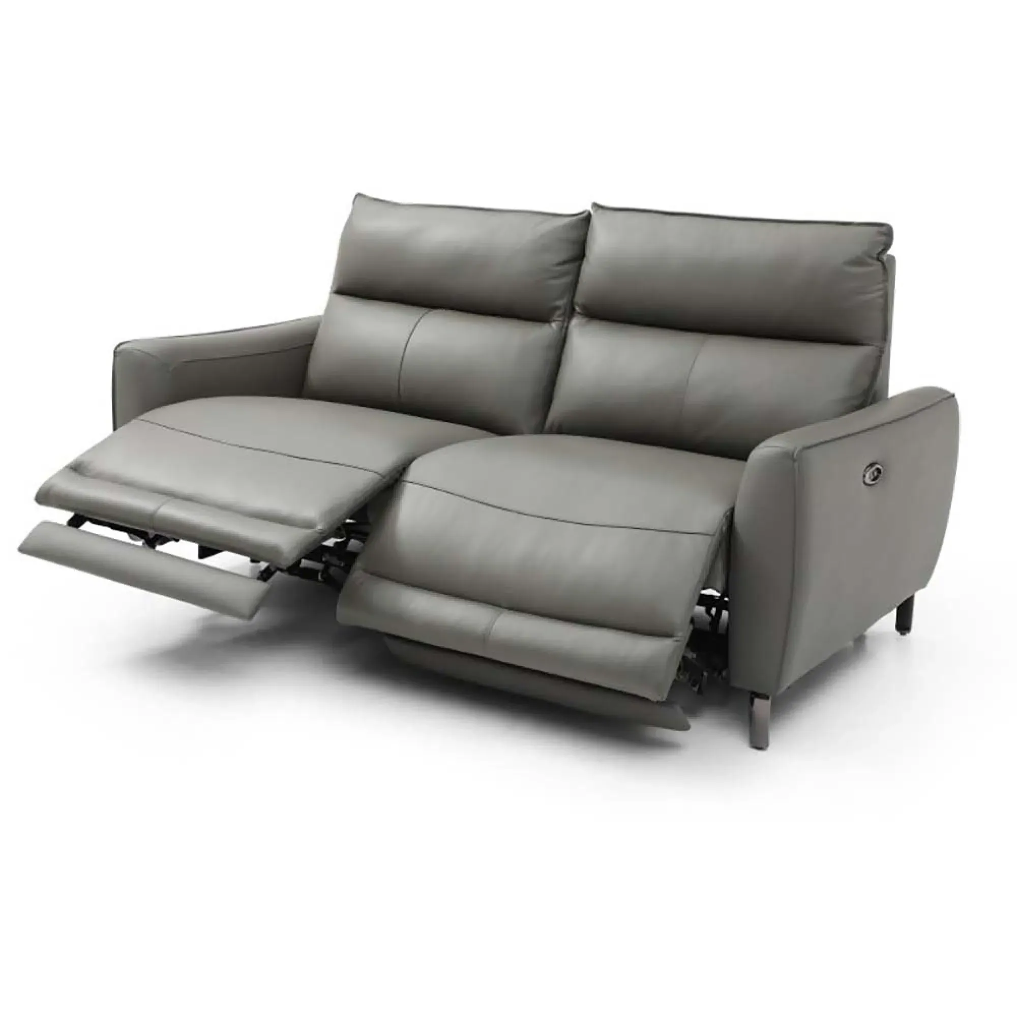 Brooke 3-Seater Electric Recliner Sofa - Grey, Leather