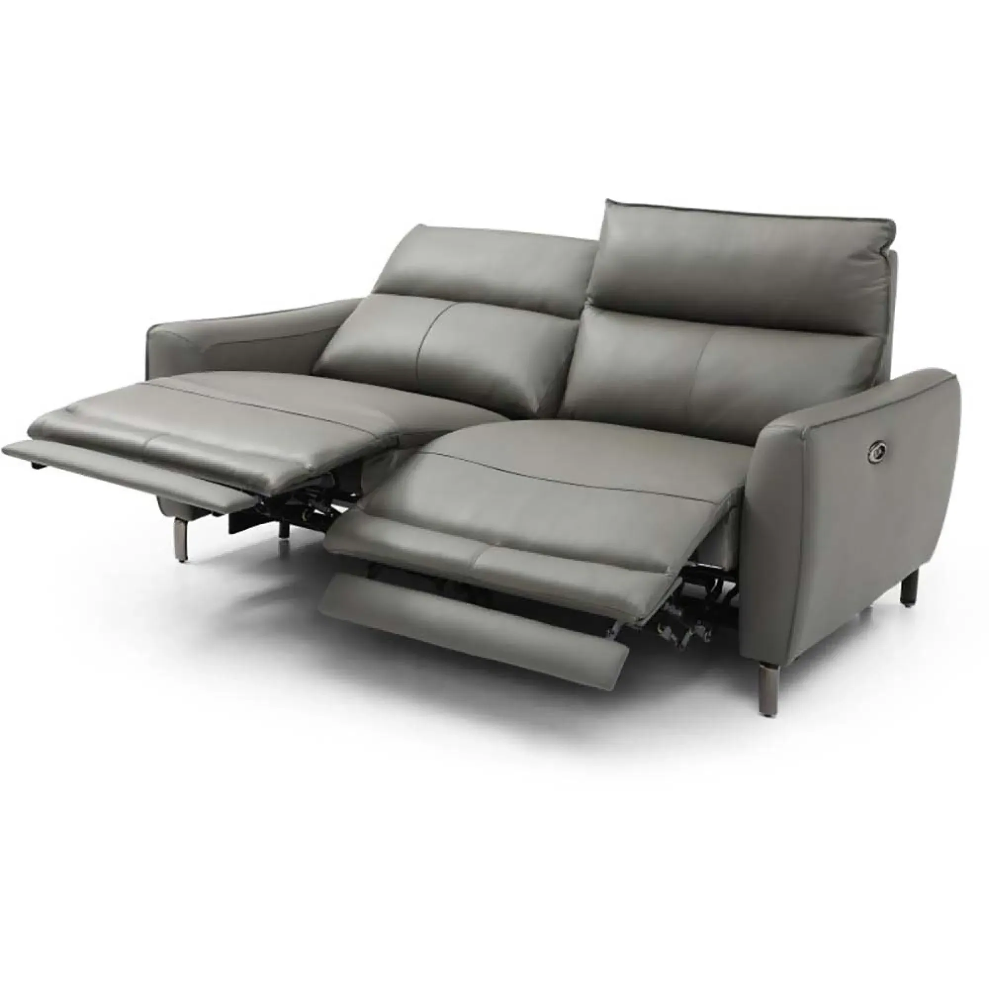 Brooke 3-Seater Electric Recliner Sofa - Grey, Leather