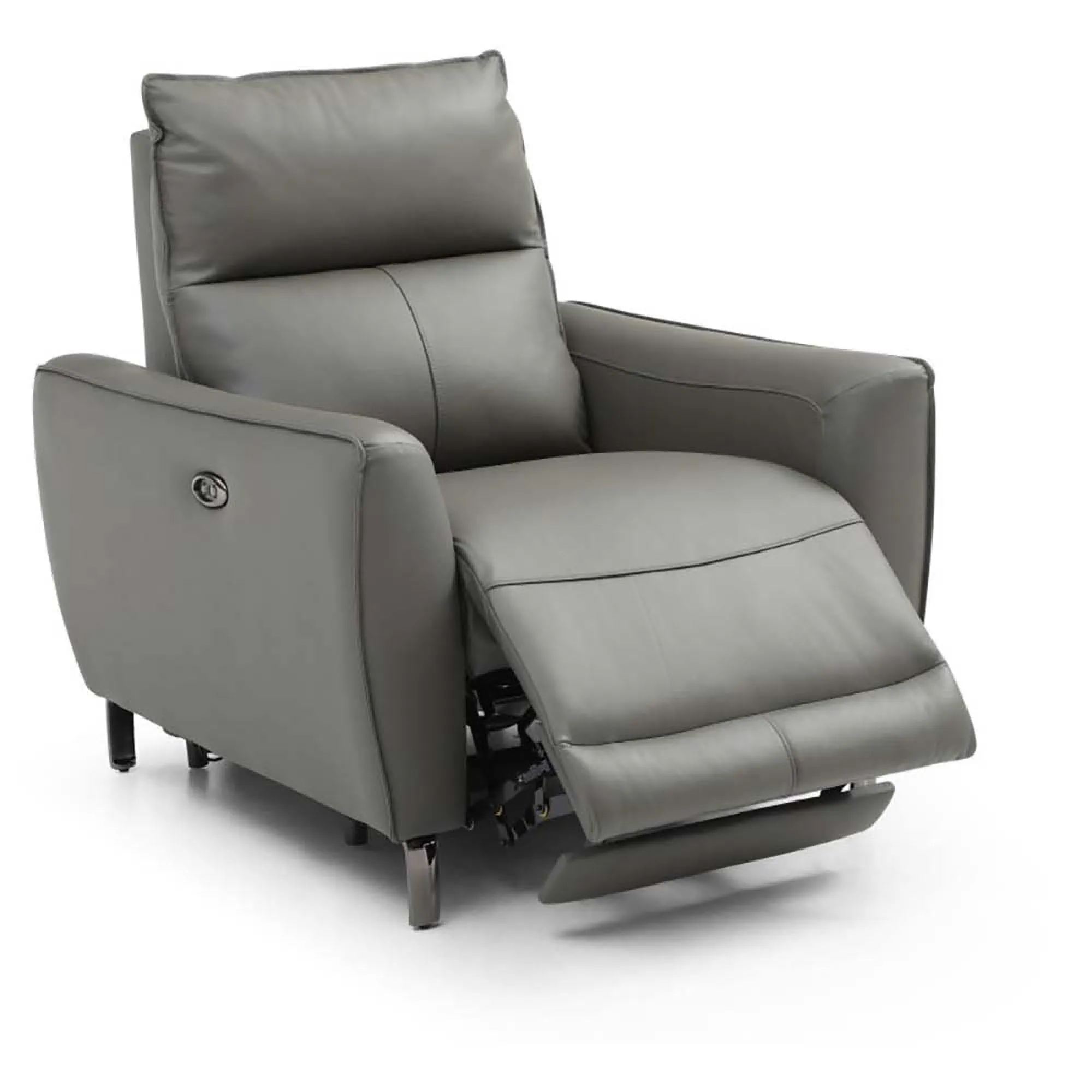 Brooke Electric Recliner Armchair - Grey, Leather