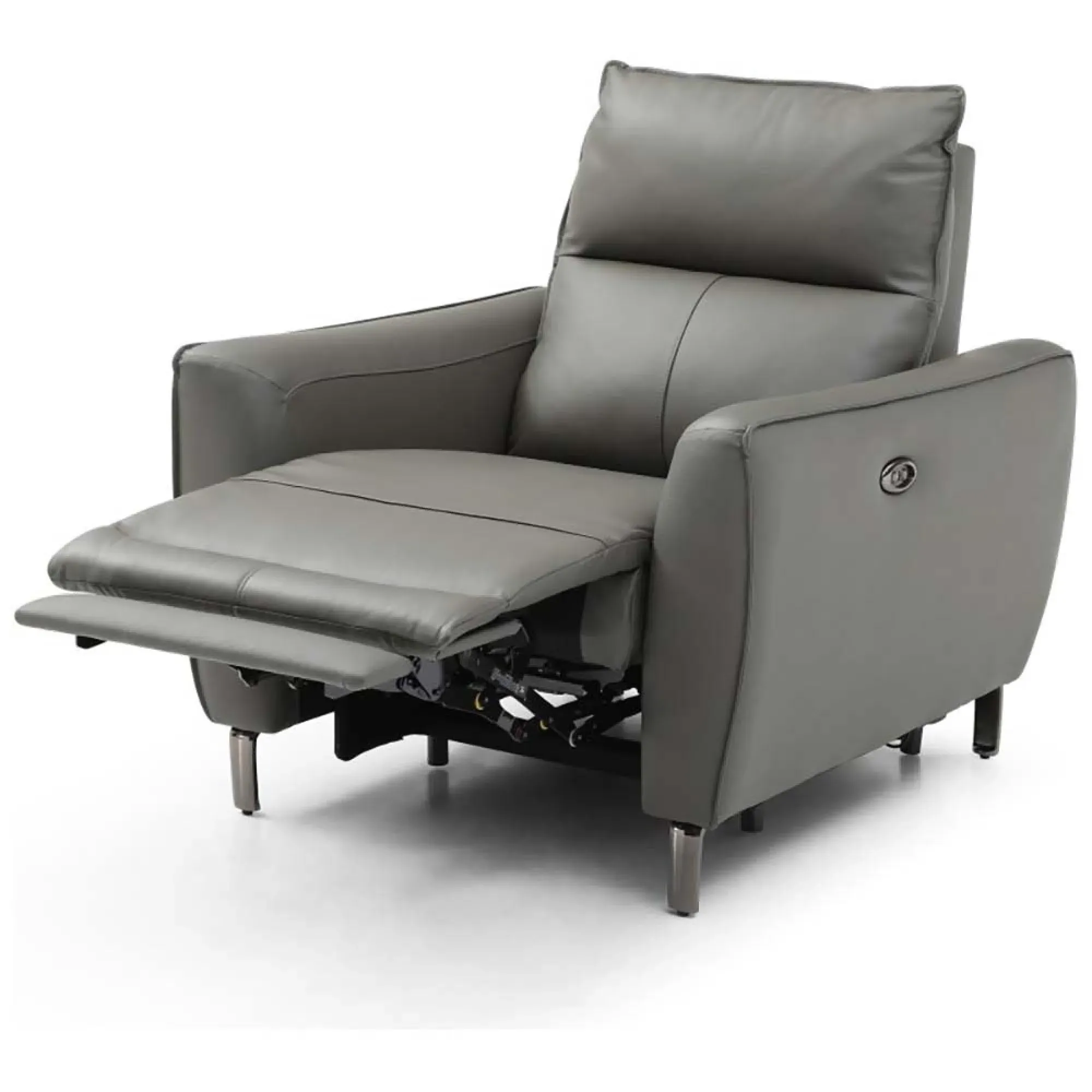 Brooke Electric Recliner Armchair - Grey, Leather
