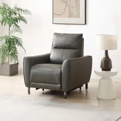 Brooke Electric Recliner Armchair - Grey, Leather image
