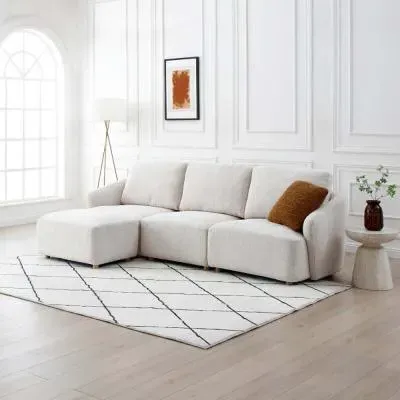 Como 3-Seater Modular Sofa - Natural, Boucle image