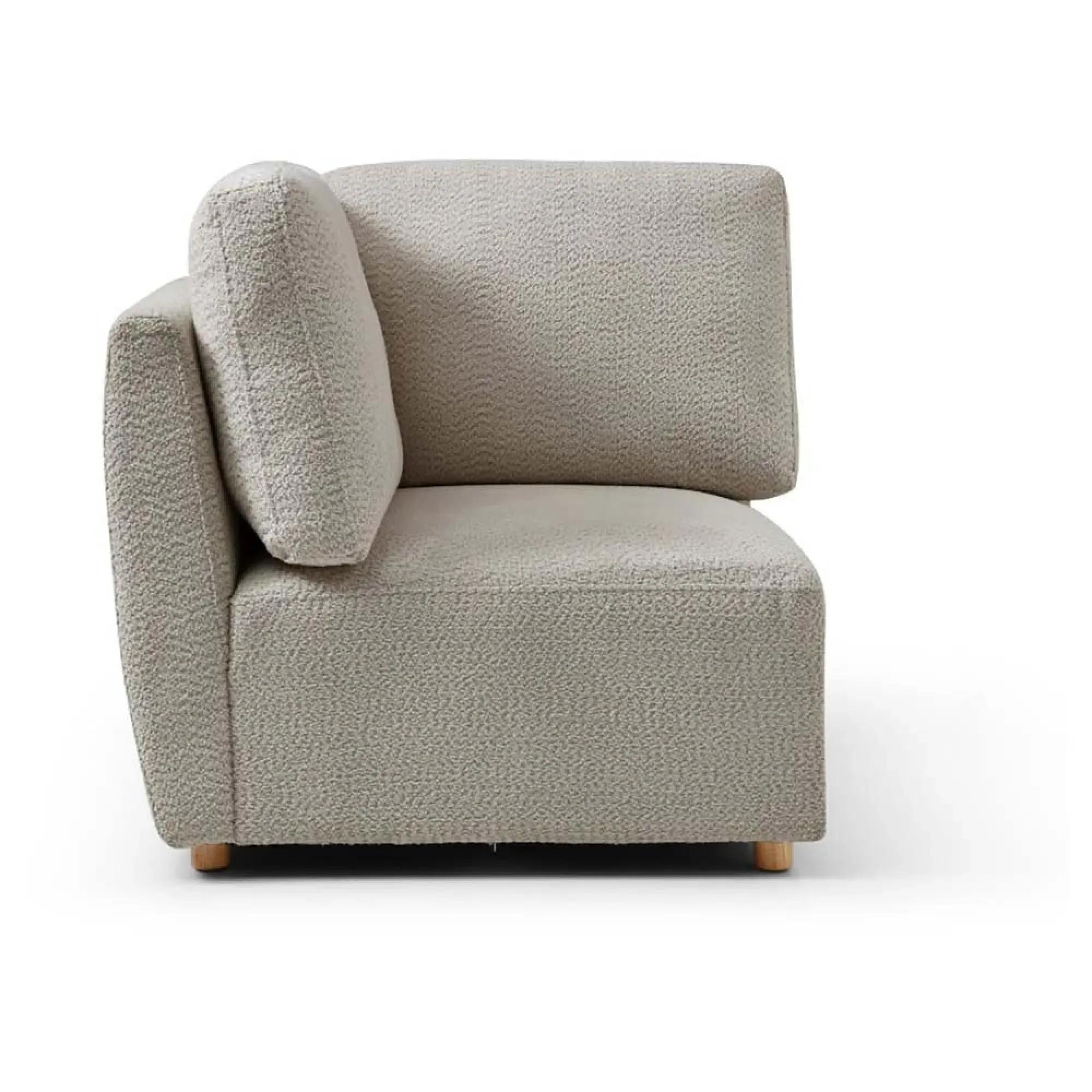 Como Corner Armless Chair - Taupe, Boucle