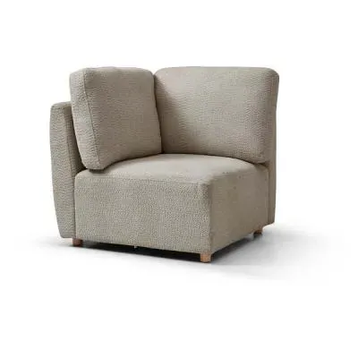 Como Corner Armless Chair - Taupe, Boucle