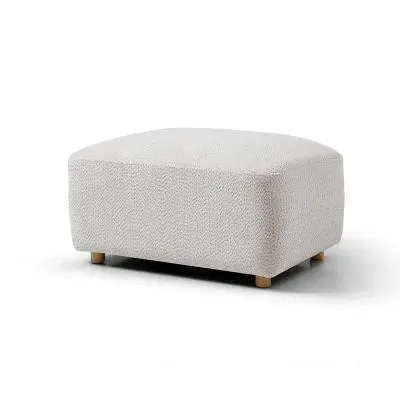 Como Footstool - Natural, Boucle Fabric image