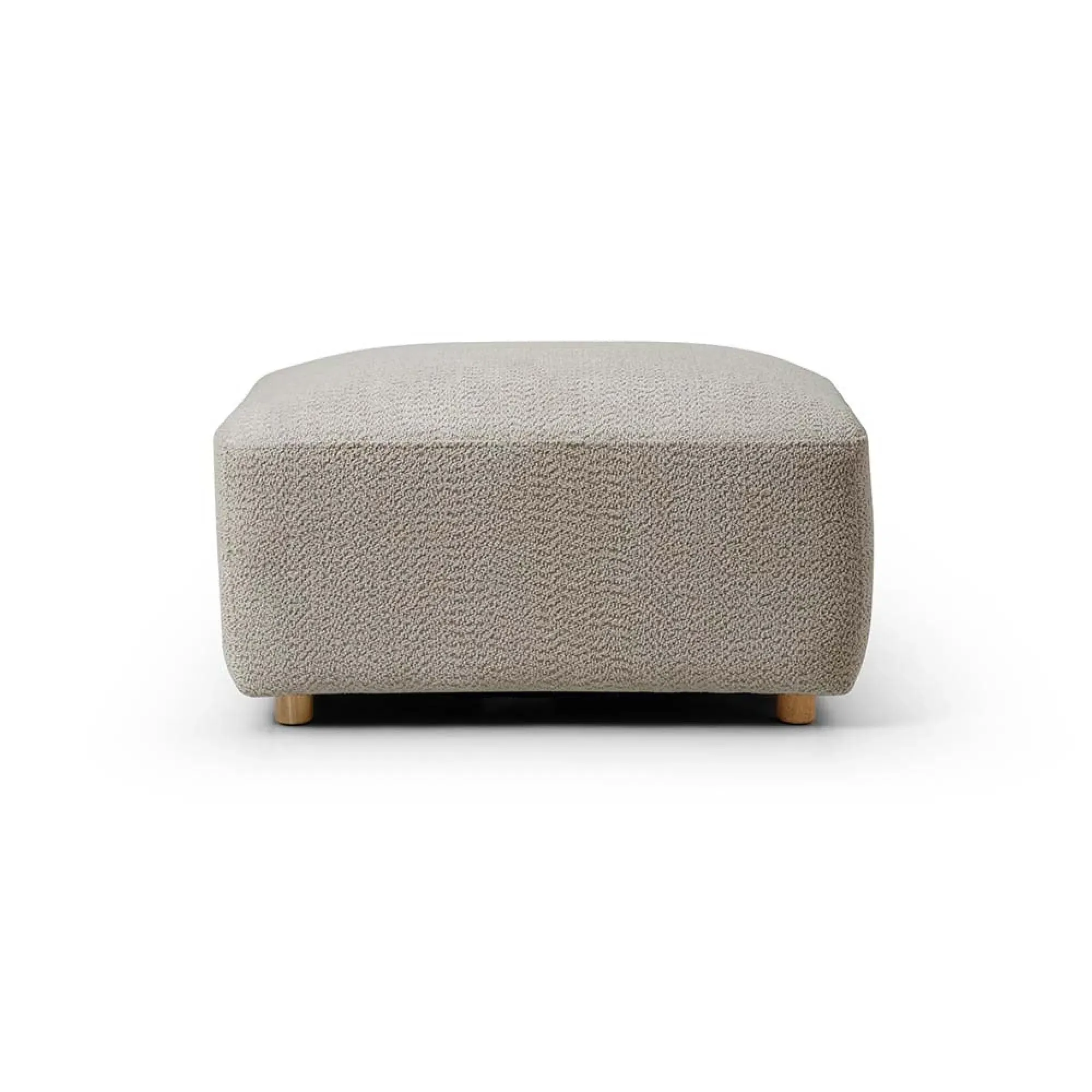 Como Footstool - Taupe, Boucle Fabric