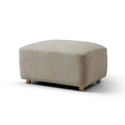 Como Footstool - Taupe, Boucle Fabric