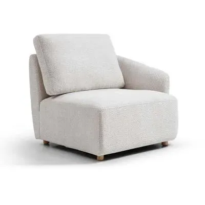 Como Left Hand Facing End Chair - Natural, Boucle image