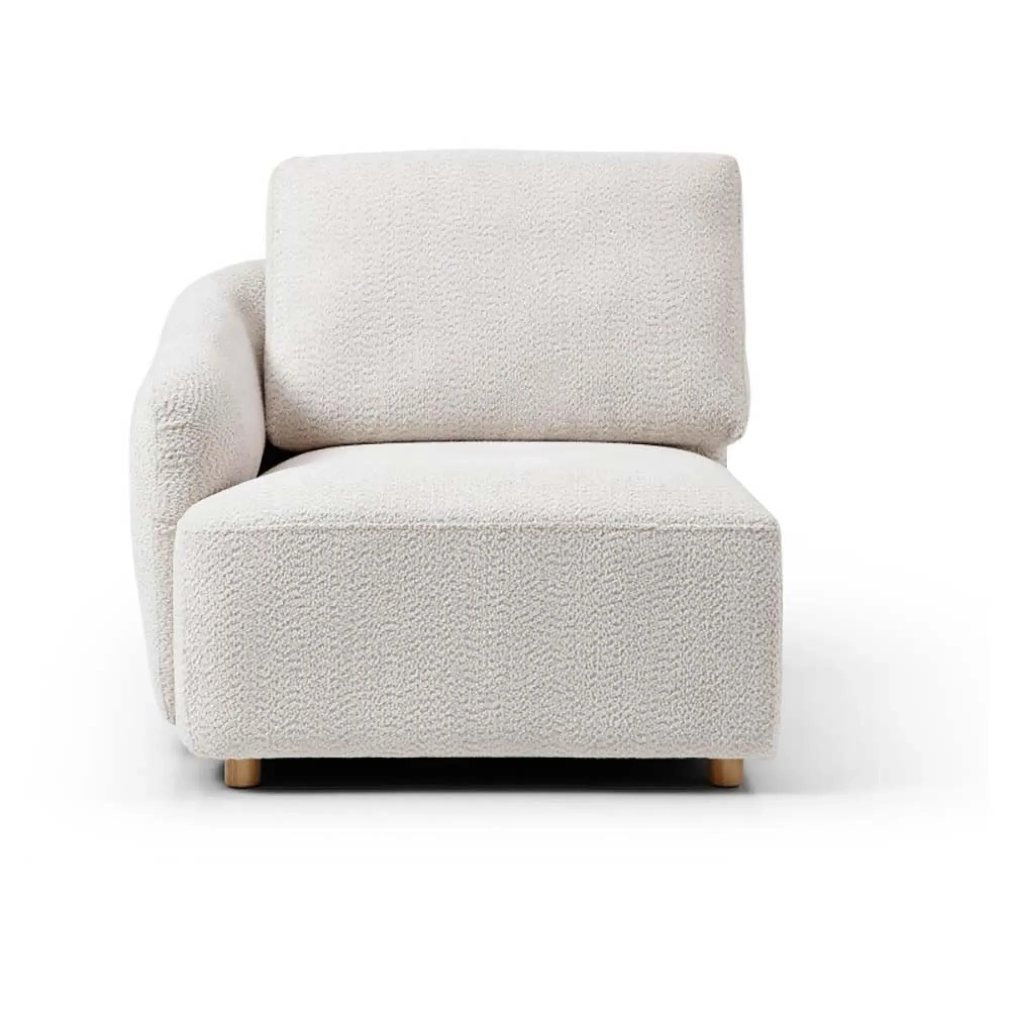 Como Right Hand Facing End Chair - Natural, Boucle