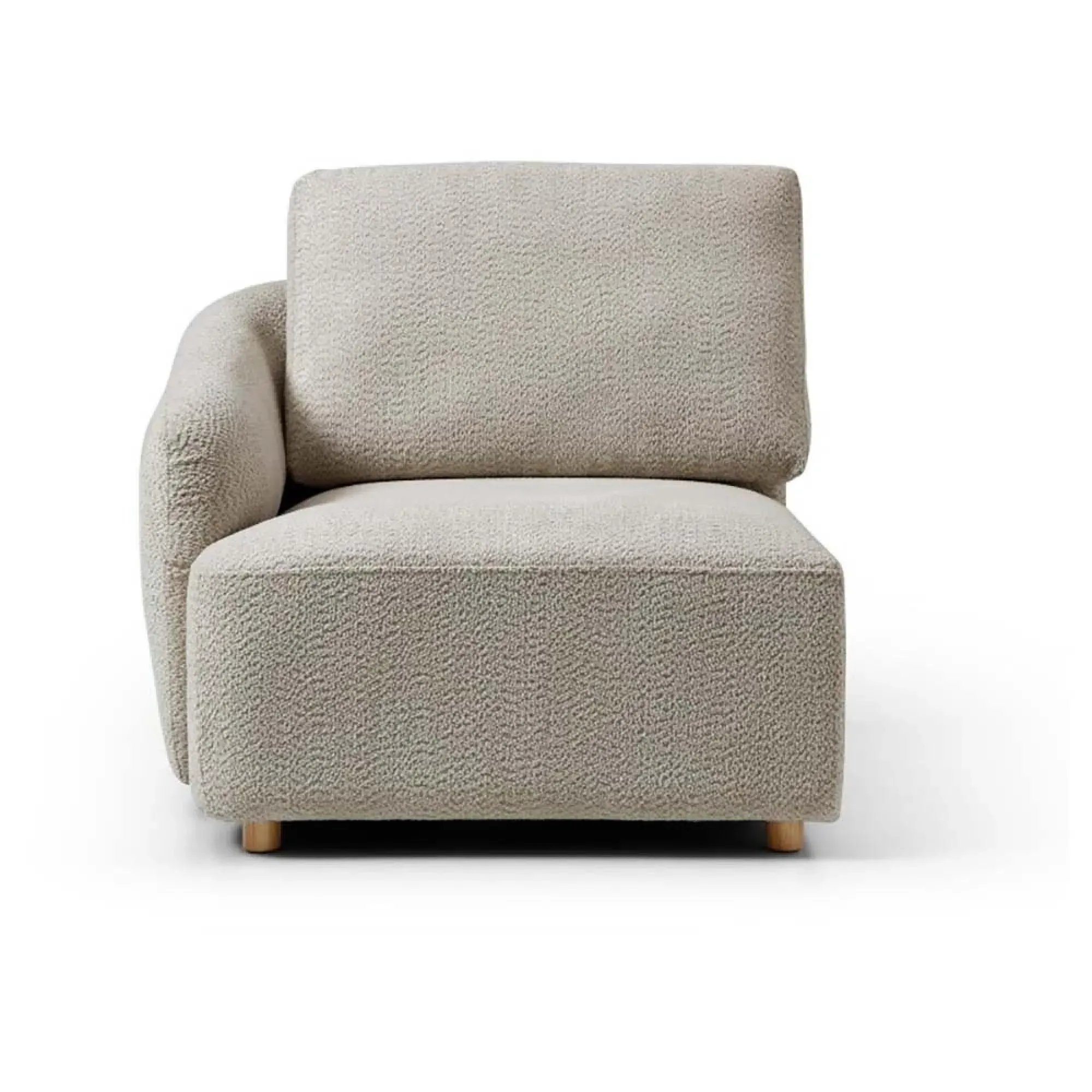 Como Right Hand Facing End Chair - Taupe, Boucle