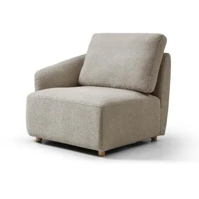 Como Right Hand Facing End Chair - Taupe, Boucle