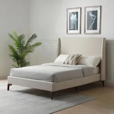 Denver Upholstered Bed - Natural Stone, Fabric image