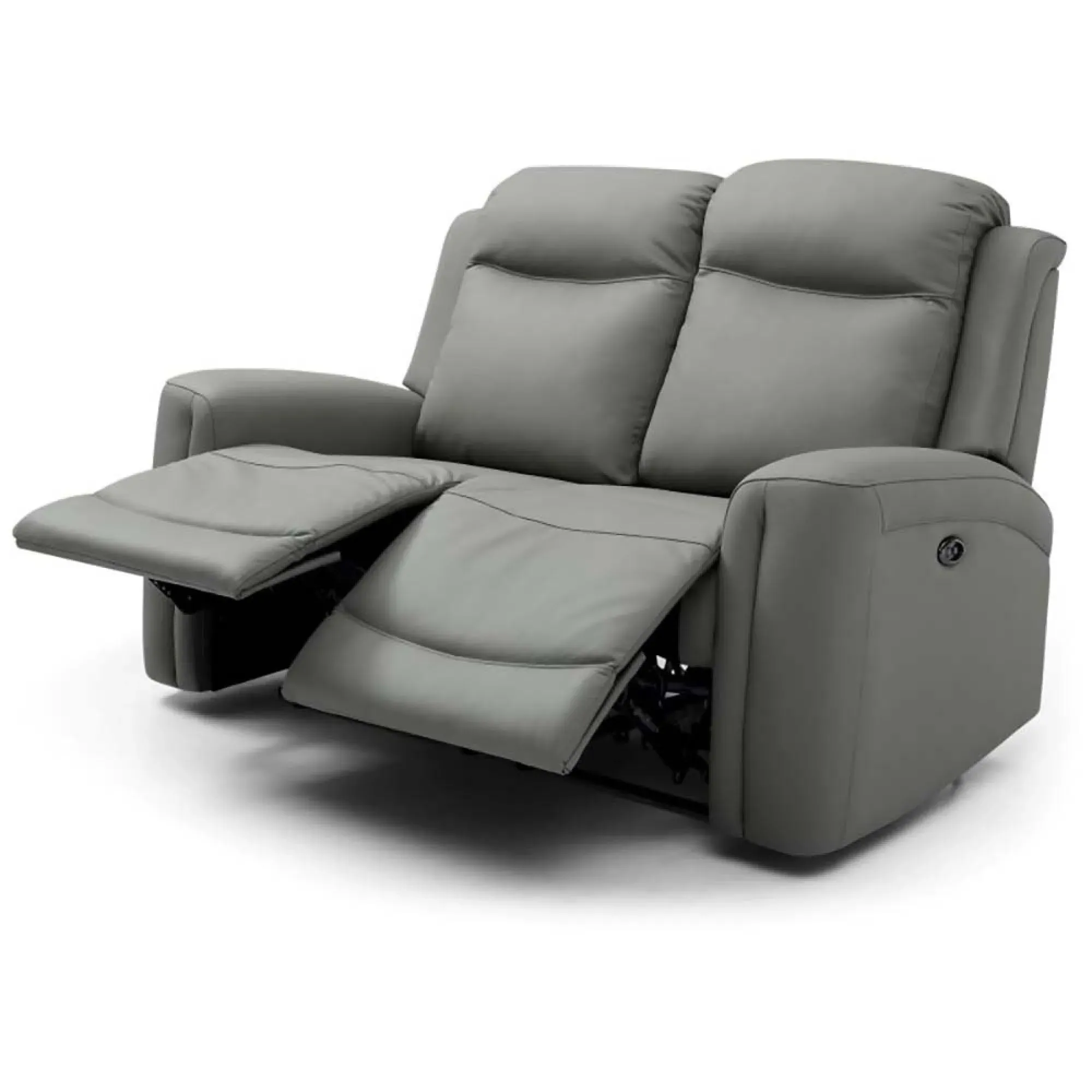 Henley 2-Seater Electric Recliner Sofa - Grey, Leather