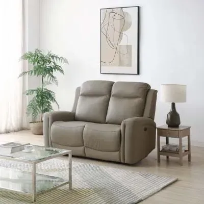 Henley 2-Seater Electric Recliner Sofa - Taupe, Leather