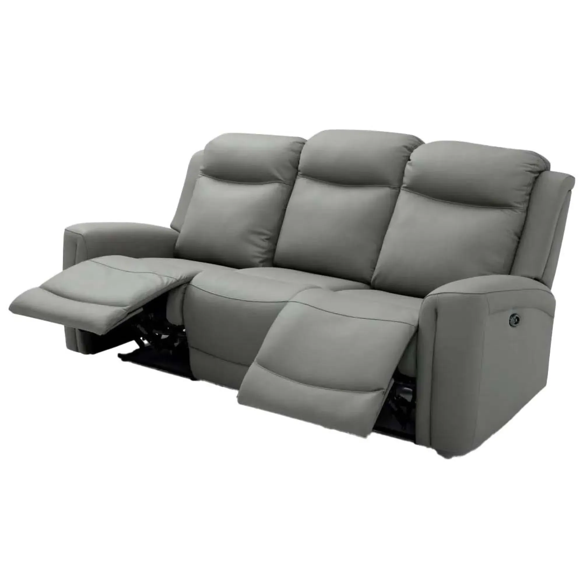 Henley 3-Seater Electric Recliner Sofa - Grey, Leather