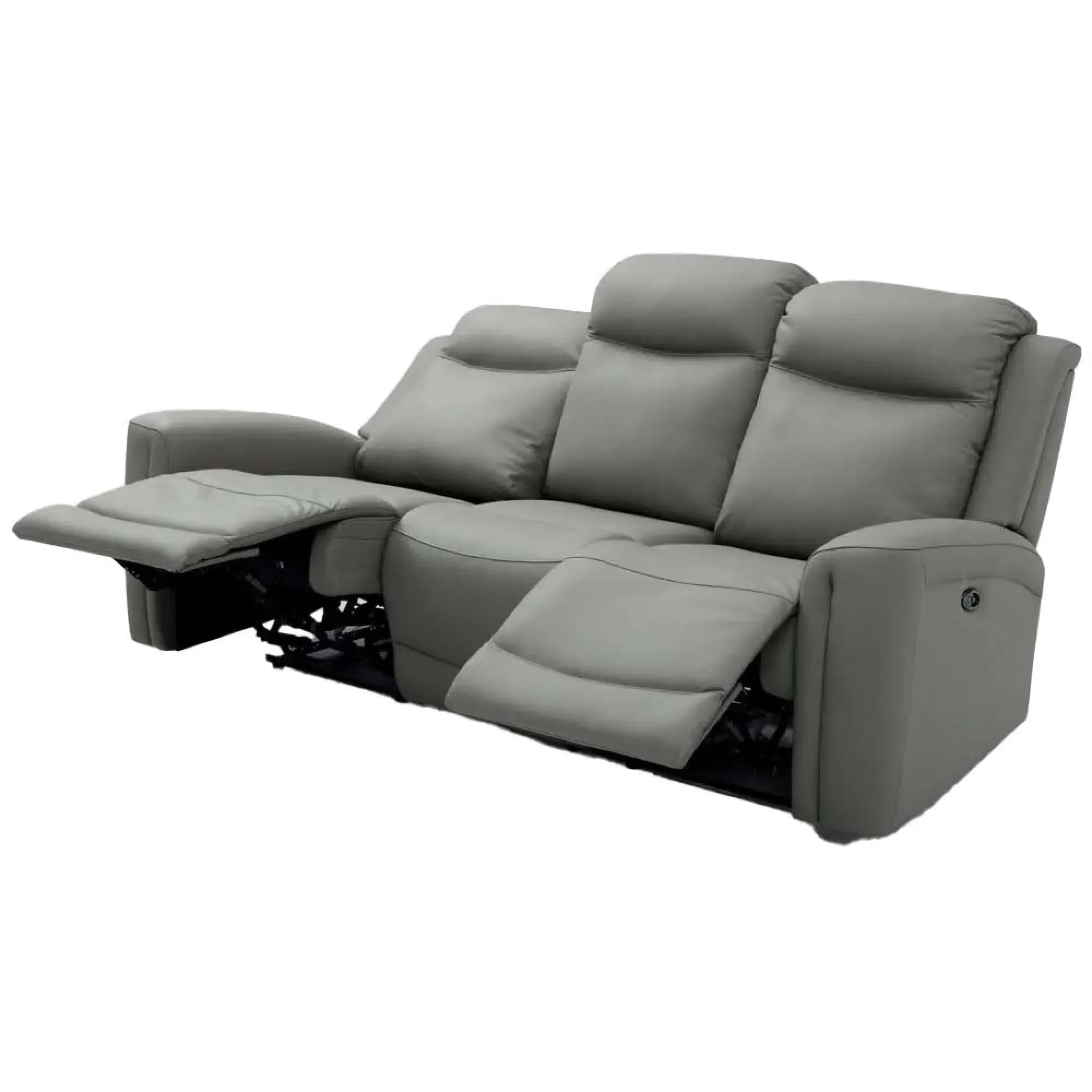 Henley 3-Seater Electric Recliner Sofa - Grey, Leather