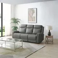 Henley 3-Seater Electric Recliner Sofa - Grey, Leather