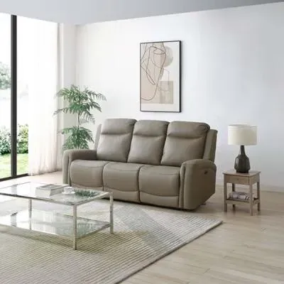Henley 3-Seater Electric Recliner Sofa - Taupe, Leather