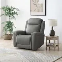 Henley Electric Recliner Armchair - Grey, Leather