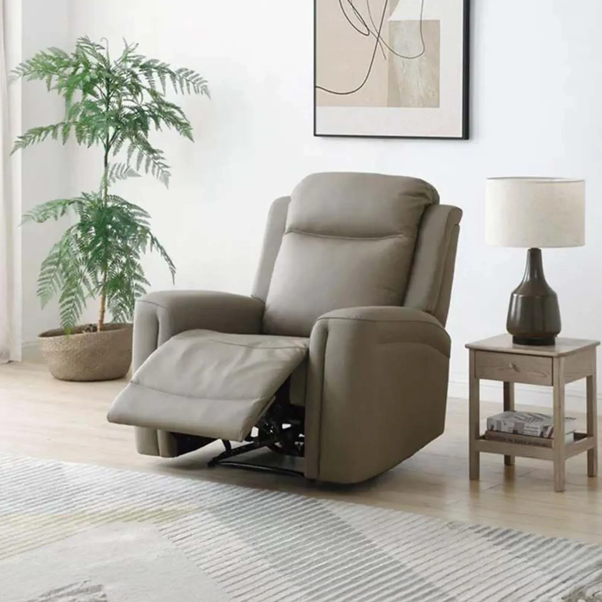 Henley Electric Recliner Armchair - Taupe, Leather