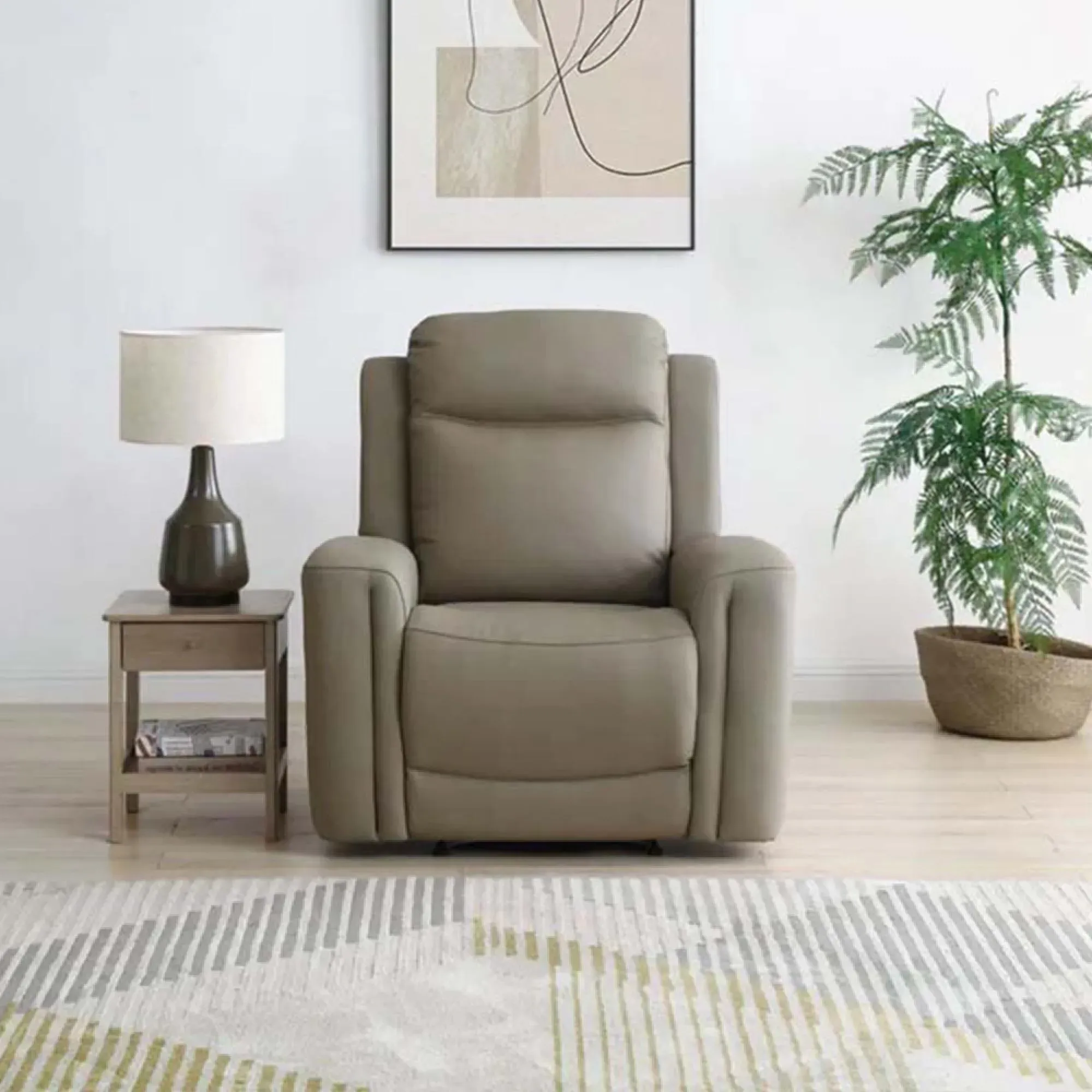 Henley Electric Recliner Armchair - Taupe, Leather