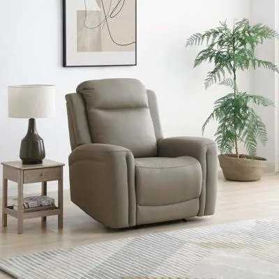 Henley Electric Recliner Armchair - Taupe, Leather