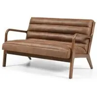 Inca Achilles 2-Seater Sofa - Brown, Faux Leather