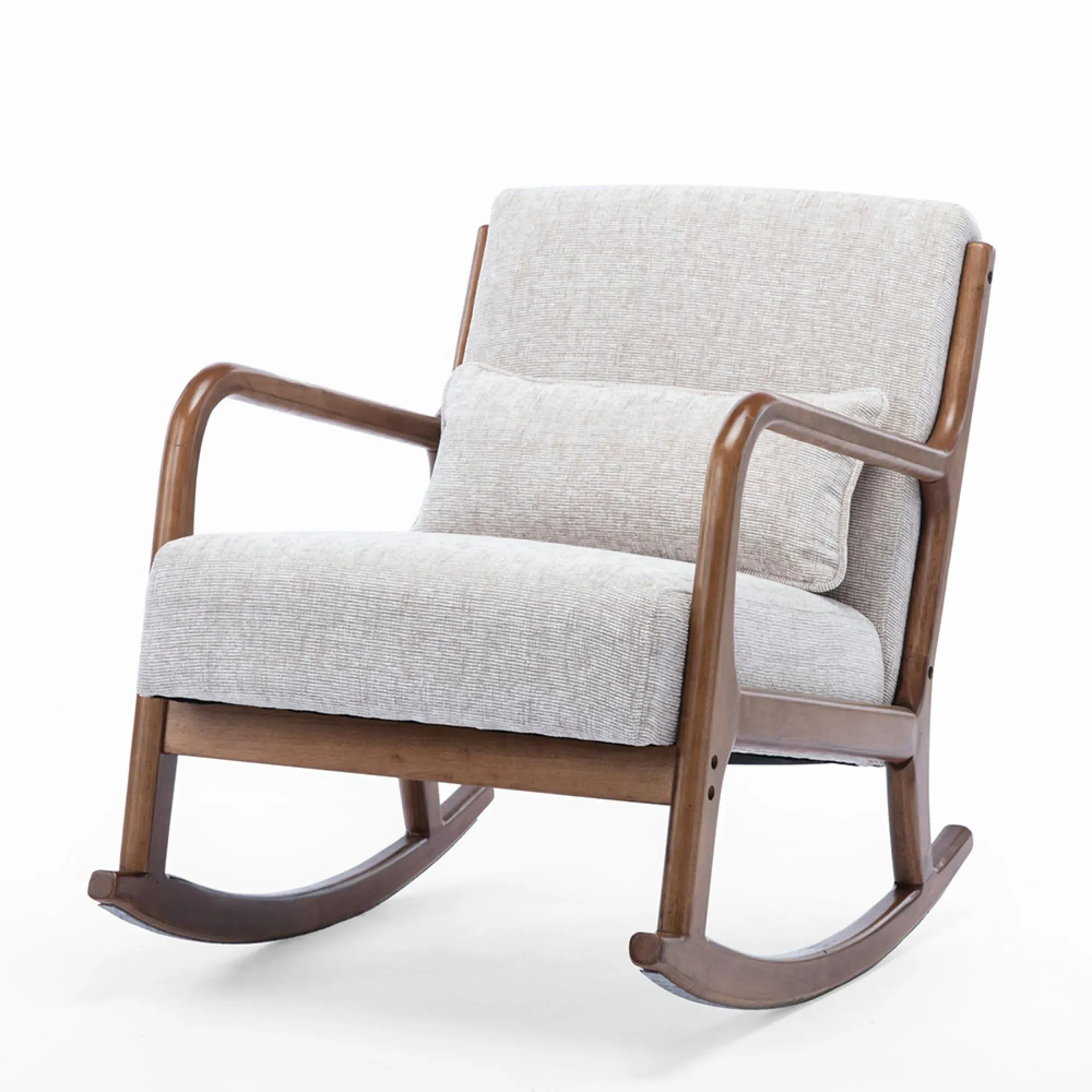 Inca Rocking Armchair - Cream, Fabric