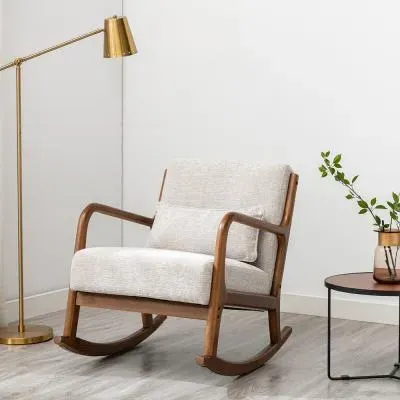 Inca Rocking Armchair - Cream, Fabric image