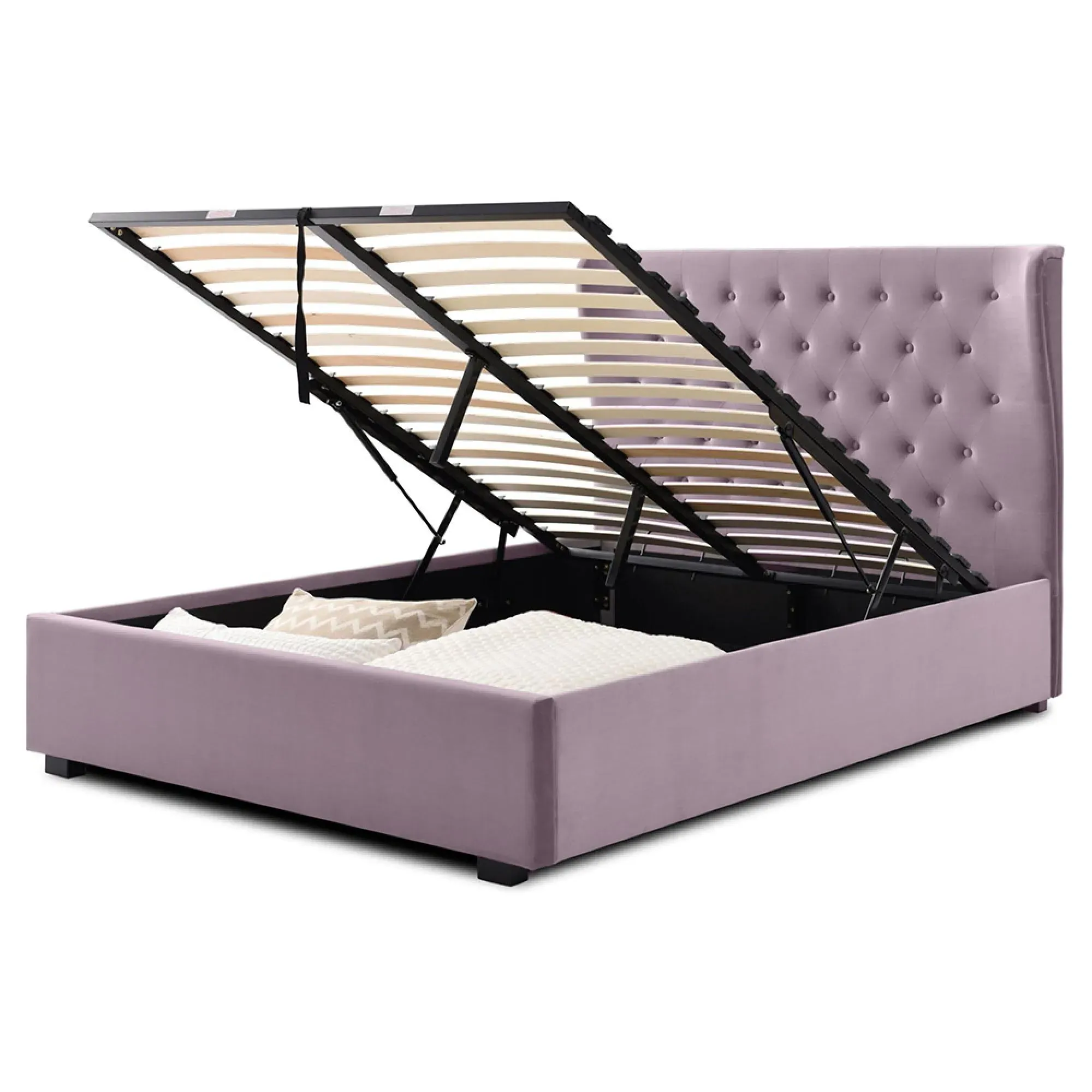 Kensington Ottoman Storage Bed - Heather, Velvet
