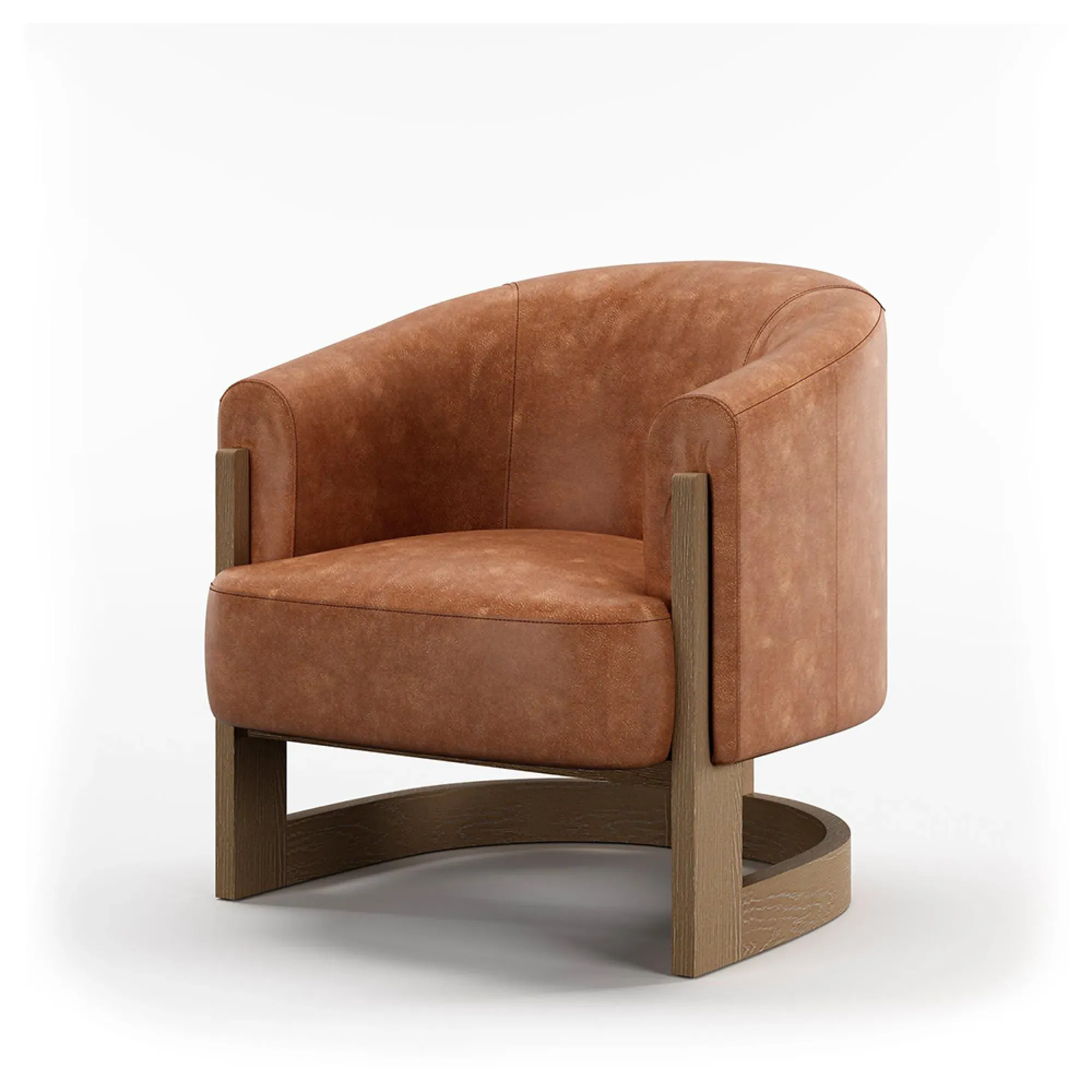 Lennox Tub Chair - Tan, Leather