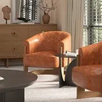 Lennox Tub Chair - Tan, Leather