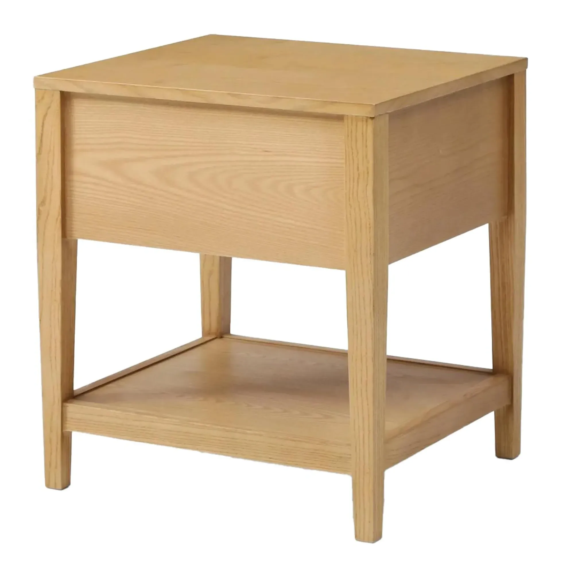 Max Wood and Rattan 1 Drawer Bedside Table - Oak