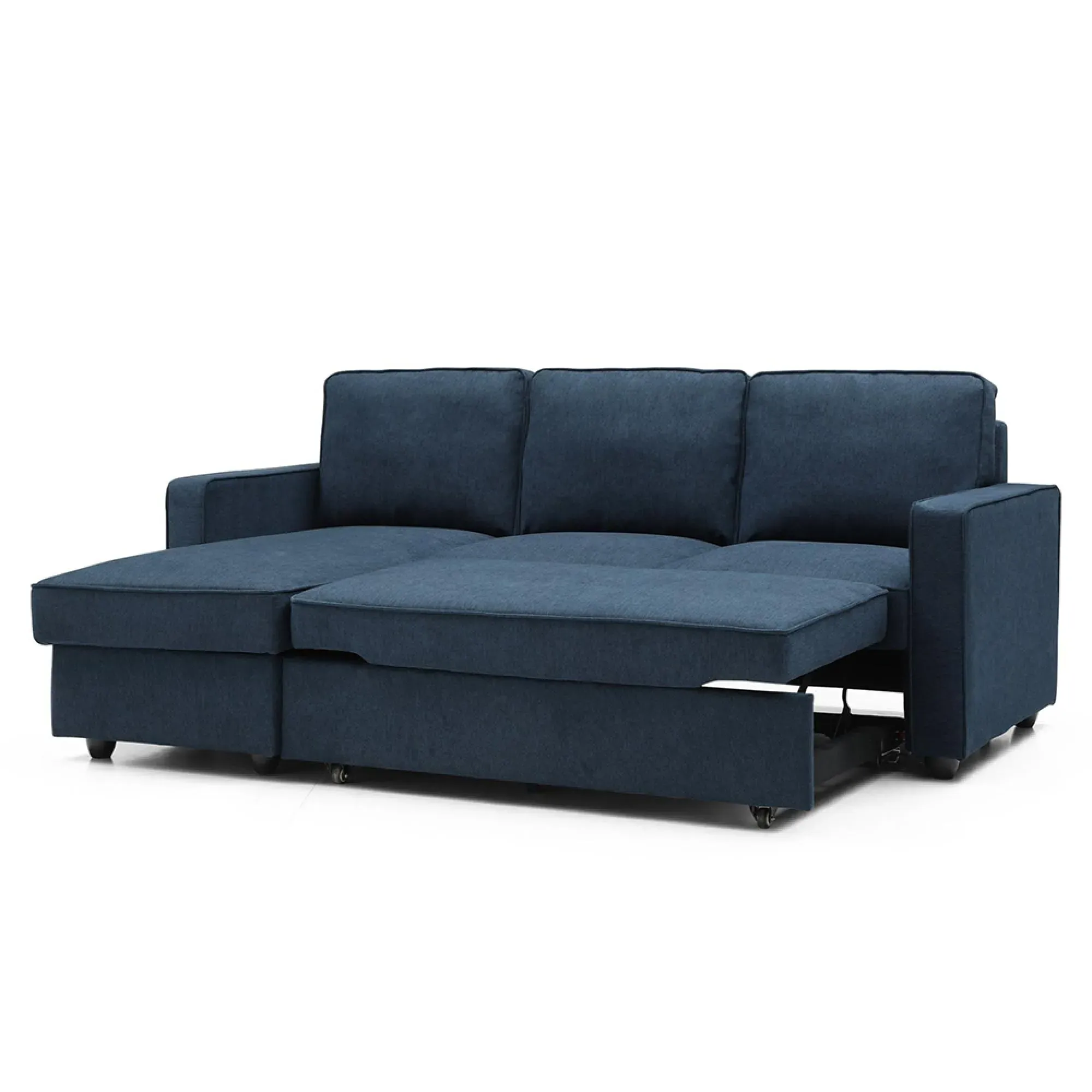 Myles Corner Sofa Bed - Blue, Fabric