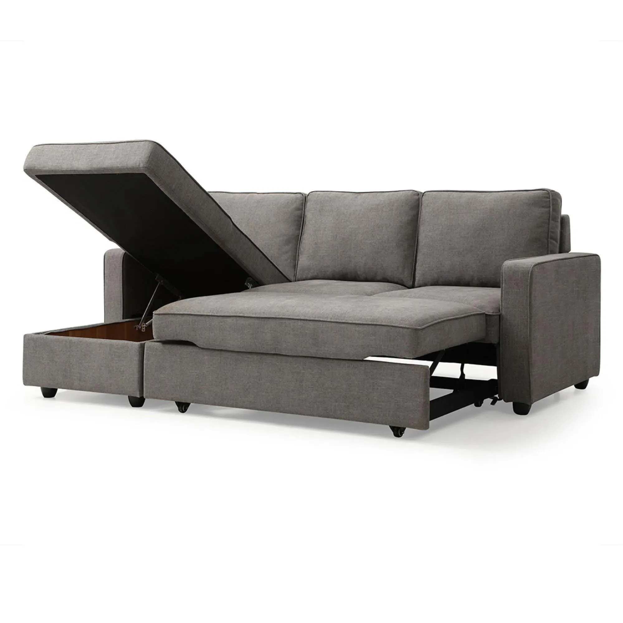 Myles Corner Sofa Bed - Typhon Grey, Fabric
