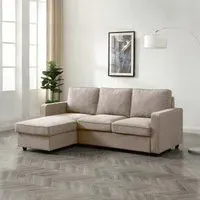 Myles Corner Sofa Bed - Typhon Natural, Fabric