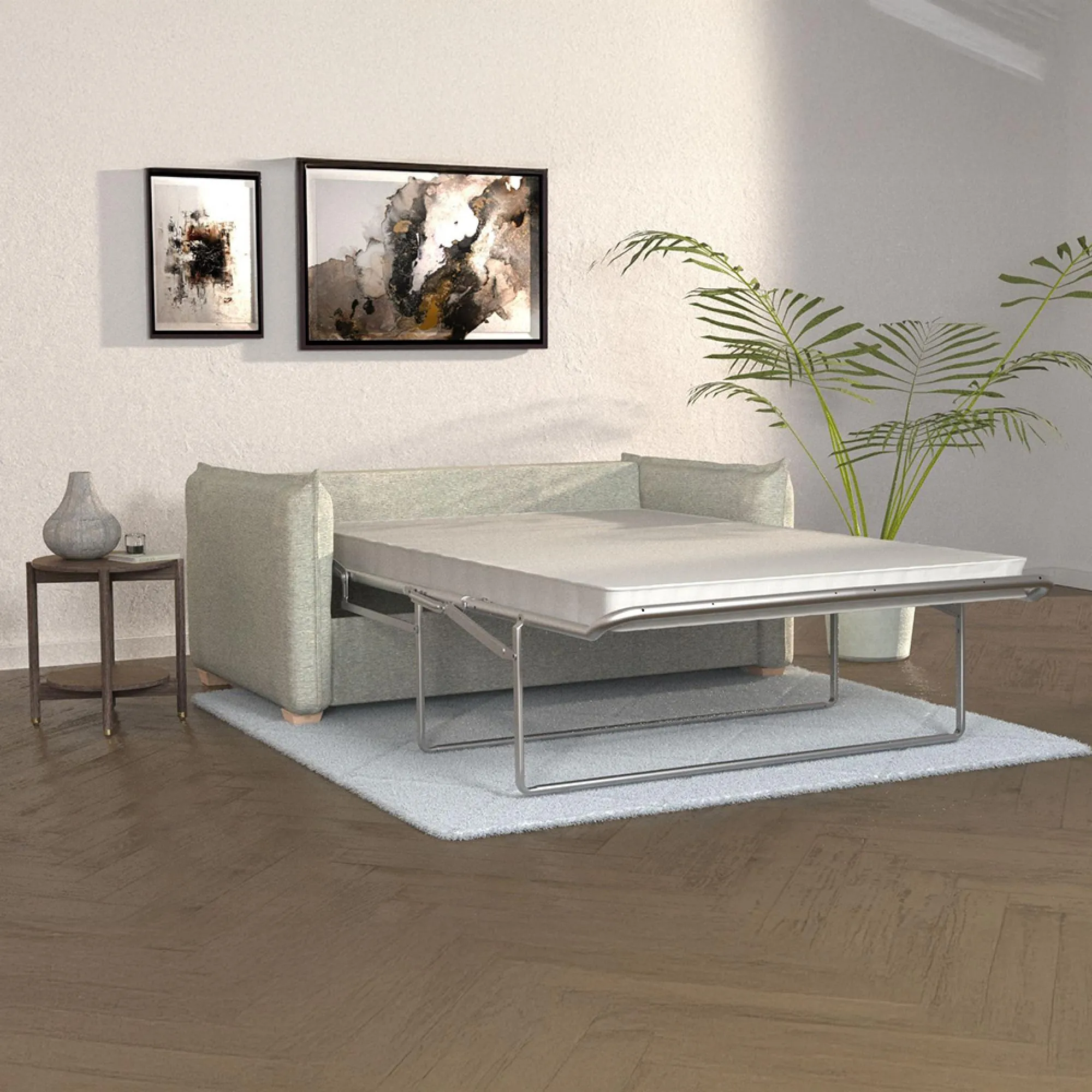 Oliver Piero 2-Seater Sofa Bed - Spring, Fabric