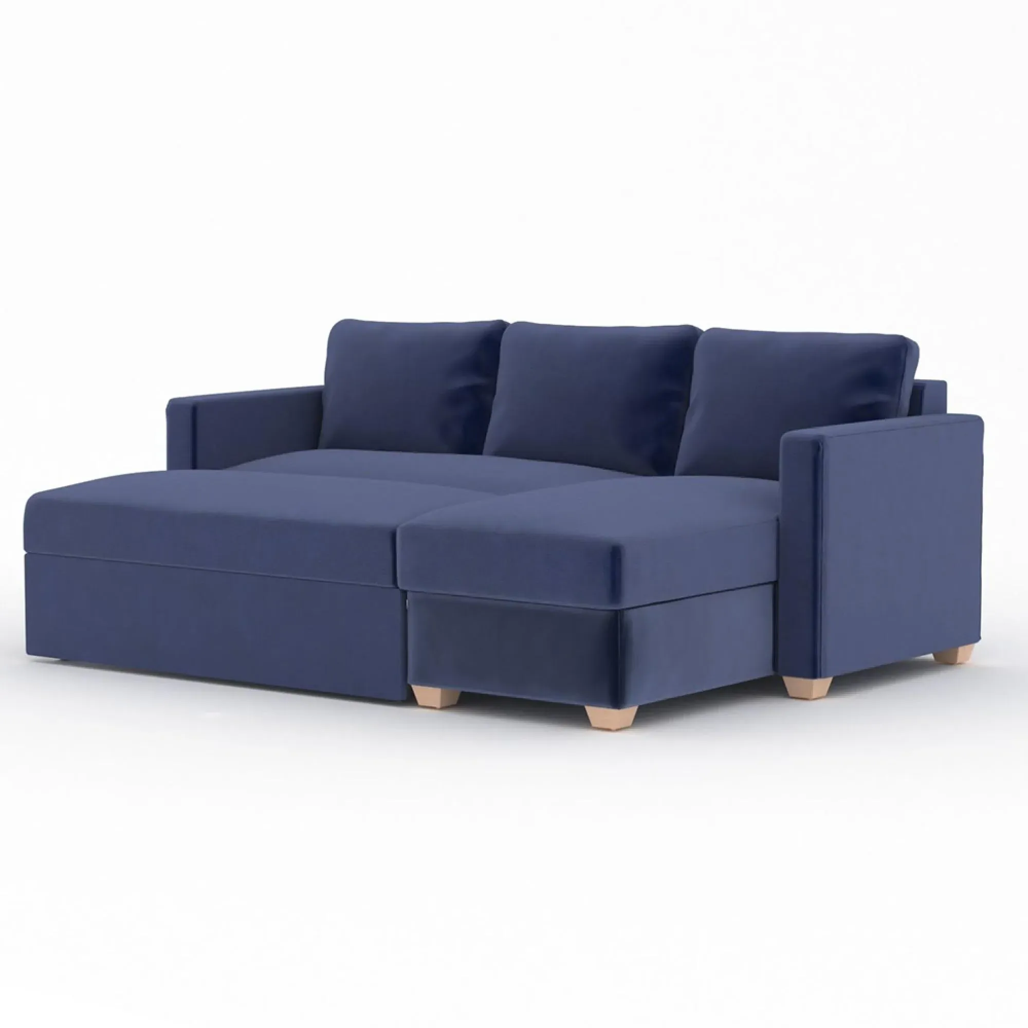 Oscar Corner Sofa Bed - Midnight Blue, Fabric